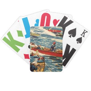 Dodge Motor Speed Boat Vintage Antique Row Ocean Poker Cards
