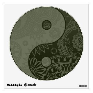 Patterned Yin Yang Sage Green Room Sticker