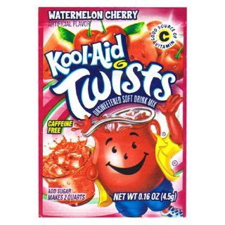 Kool Aid Twists Watermelon Cherry Unsweetened Soft Drink Mix, 0.16 Ounce Packets (Pack of 96) : Powdered Soft Drink Mixes : Grocery & Gourmet Food