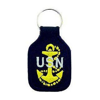 Embroidered Emblem Key Chain   United States US Navy   Chief Petty Officer Logo: Pet Supplies