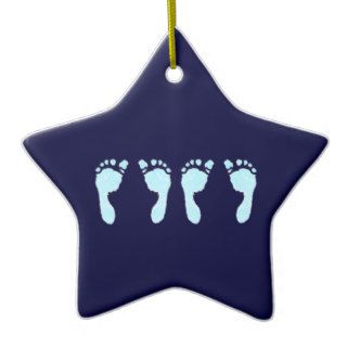 Baby Footprints (Boy Twins) Christmas Tree Ornaments