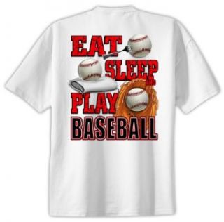 Eat Sleep Play Baseball T Shirt: Clothing