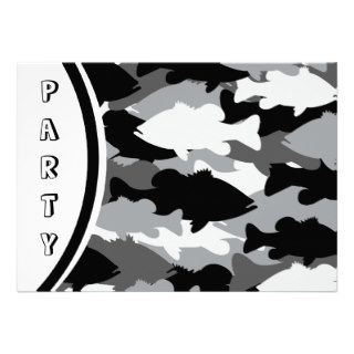 Black Camo Bass Fishing Invitation