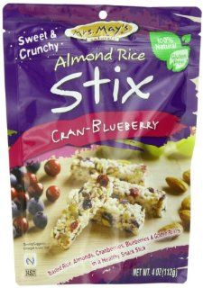 Mrs. May's Almond Rice Stix, Cranberry and Blueberry, 4 Ounce (Pack of 6) : Packaged Rice Crackers : Grocery & Gourmet Food