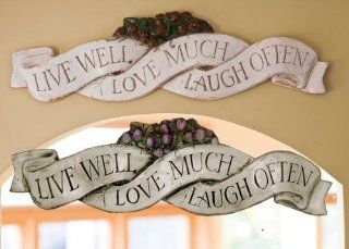 Live Well Love Much Laugh Often  wall plaque   Decorative Plaques