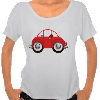 Cute Little Red Car Women's Whimsical T Shirt
