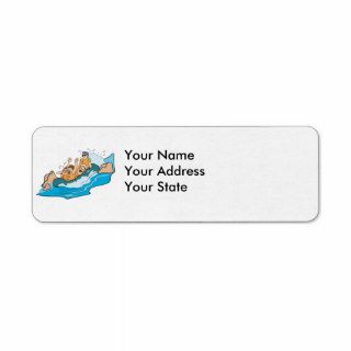 funny family whitewater rafting cartoon custom return address label
