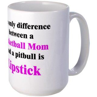 CafePress Basketball Mom Pitbull Palin Large Mug Large Mug   Standard: Kitchen & Dining