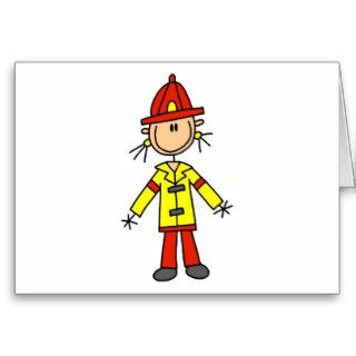 Stick Figure Firefighter Tshirts and Gifts Card