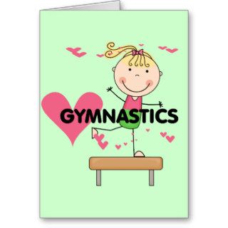 GYMNASTICS   Blond Girl Balance Beam Tshirts Cards