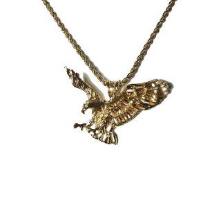 14k Gold Overlay Pendant Bald Eagle with 24" Chain Heavy Gold Bonding Jewelry