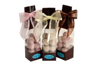 Belgique   Unique Pink gift bag/bow, filled with finest Belgian Kosher Chocolate balls !! : Gourmet Chocolate Gifts : Grocery & Gourmet Food
