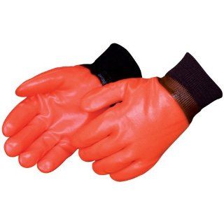 Liberty 2521 PVC Coated Supported Glove with Knit Wrist, Chemical Resistant, Large, Fluorescent Orange (Pack of 12): Chemical Resistant Safety Gloves: Industrial & Scientific