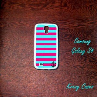 Samsung Galaxy S4 Case,pink and Turquoise Stripe with Anchor Samsung Galaxy S4 Case, Galaxy S4 Case: Cell Phones & Accessories