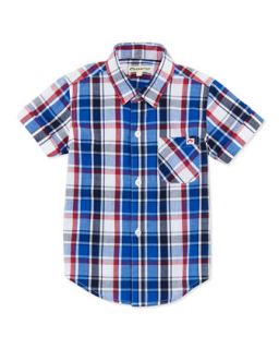 Tilden Plaid Button Down Shirt, Pacific Blue, Boys 2T 10   Appaman