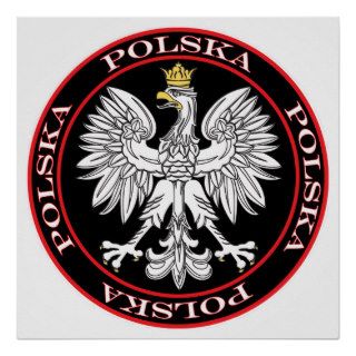 Round Polska Eagle Poster