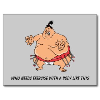 Sumo Wrestler Wrestling Wrestle Exercise Postcard