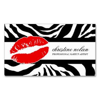 311 Christine Kiss Red  Zebra Business Card