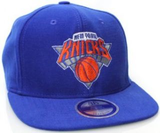 New York Knicks Flat Bill Logo Style Snapback Hat Cap Blue [Apparel] Clothing