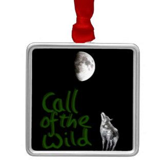 Wolf and Moon , fantasy art products Ornament