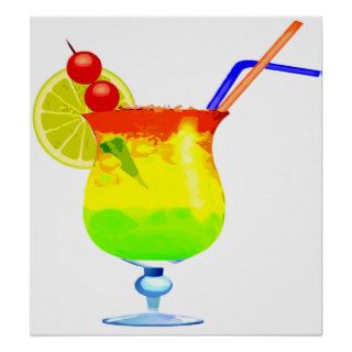 Rainbows Tropical Drink Poster