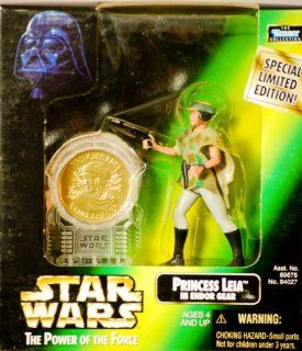 1998   Hasbro   Kenner Collection   Star Wars   The Power of the Force   Princess Leia in Endor Gear   Special Limited Edition   w/ Gold Colelctor Coin   New   Out of Production   Limited Edition   Collectible: Toys & Games