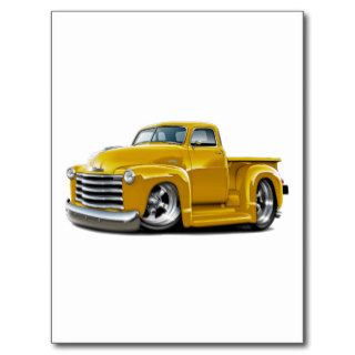 1950 52 Chevy Yellow Truck Postcards