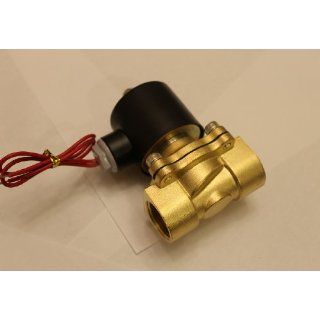 3/4 Solenoid Valve 12v DC Brass Electric Air Water Gas Diesel Normally Closed NPT High Flow: Industrial Solenoid Valves: Industrial & Scientific