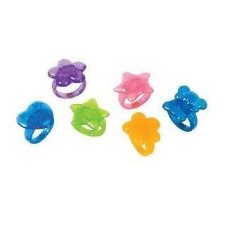 Toy / Game Plastic Glitter Rings ~ Assorted Colors And Designs ~ New ~ Princess Or Diva Party Favors, Dress Up: Toys & Games
