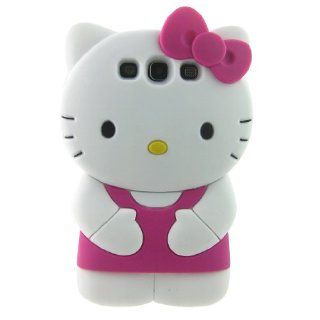 Cute 3d Hello Kitty Deep Pink Soft Silicone Case for Samsung I9300 Galaxy S3 Cell Phones & Accessories