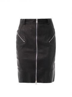 Ruffle back leather skirt  McQ Alexander McQueen  MATCHESFAS