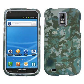 Hard Plastic Snap on Cover Fits Samsung T989 Hercules/ Galaxy S II 2 Lizzo Digital Camo/Green T Mobile Cell Phones & Accessories