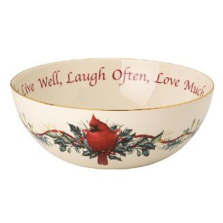 Lenox Winter Greetings Live Well, Laugh Often, Love Much 68 Ounce Serving Bowl: Kitchen & Dining