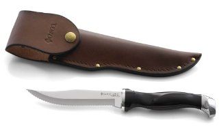 CUTCO Model 1769 CUTCO Hunting Knife with leather sheath in white CUTCO Gift BoxClassic Dark Brown handle (often referred to as "Black") and 5 3/8" Double D serrated blade.: Everything Else