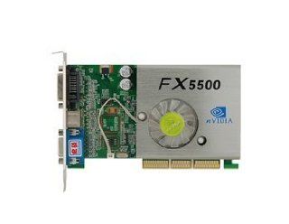 Nvidia GeForce FX5500 256MB DDR AGP VGA DVI TV out Graphics Card 128 bit Video (Green): Electronics