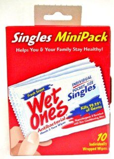 Wet Ones Singles MiniPack Antibacterial 10 Individually Wrapped Wipes: Health & Personal Care