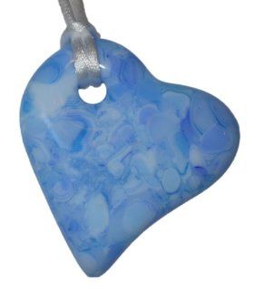 New Handmade Fused Glass Kiln Formed Heart Pendant Necklace   Many Colors to Choose From! (It's A Boy!): Jewelry