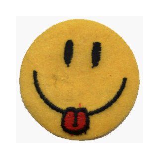 Happy Face with Tongue Sticking Out   Embroidered Iron On or Sew On Patch (Smiley Face): Clothing