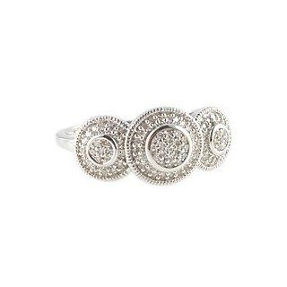 Elsa Martinez Past Present Future Sterling & Diamond Ring (size: 7): Elsa Martinez Diamond Collection: Jewelry
