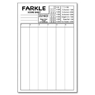 Farkle Score Pad 5.5" x 8.5" 50 Sheets Notepad : Memo Paper Pads : Office Products