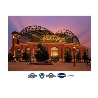 MLB Milwaukee Brewers Outside Miller Park Mural Wall Graphic : Sports Fan Wall Banners : Sports & Outdoors