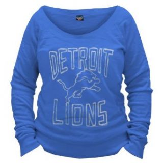Detroit Lions   Logo Off Shoulder Juniors Sweatshirt: Clothing