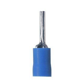 Panduit PV14 P47 C Pin Terminal, Vinyl Insulated, Funnel Entry, 16   14 AWG Wire Range, Blue, 0.17" Max Insulation, 0.07" Pin Width, 0.49" Pin Length, 0.97" Overall Length (Pack of 100): Disconnect Terminals: Industrial & Scientific