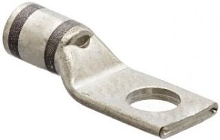 Panduit LCAS4 56 L Code Conductor Lug, One Hole, Short Barrel With Window, #4 AWG Copper Conductor Size, 5/16" Stud Hole Size, Gray Color Code, 0.09" Tongue Thickness, 0.55" Tongue Width, 0.53" Neck Length, 1.47" Overall Length: El