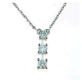 14K White Gold Past Present Future 1/3 Carat Diamond Necklace: CoolStyles: Jewelry