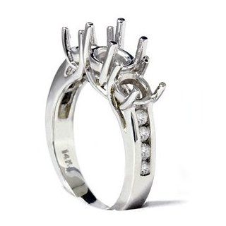 Three Stone Past Present Future Diamond Ring Mount 14K: Engagement Rings: Jewelry