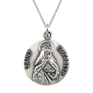 St. Elizabeth Pendant Medal   Sterling Silver: GEMaffair Jewelry