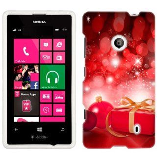 Nokia Lumia 521 Christmas Red Ornaments with Present Phone Case Cover: Cell Phones & Accessories