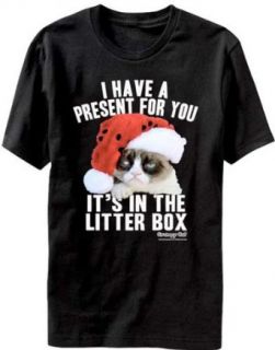 Grumpy Cat Holiday Christmas Men's T Shirt  Litter Box Present (large): Clothing