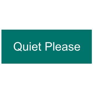 Quiet Please White on Green Engraved Sign EGRE 17854 WHTonGreen Office : Office Products : Office Products